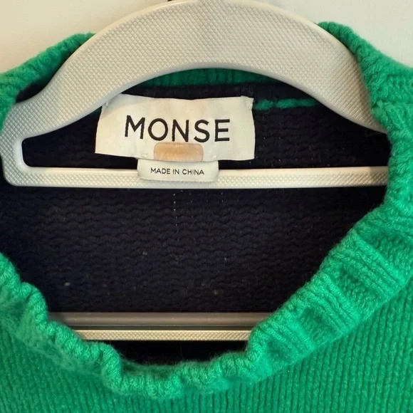 MONSE COLORBLOCK PATCHWORK WOOL SWEATER - XL - Picture 3 of 11